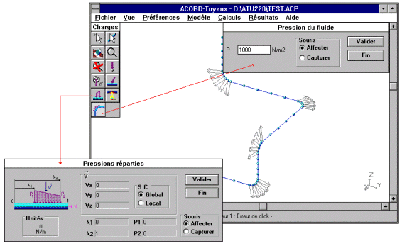 Interface du logiciel ACORD Tuyaux